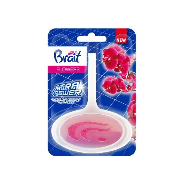 Brait Xtra Power Kostka toaletowa do WC w koszyku -  Flowers 40g