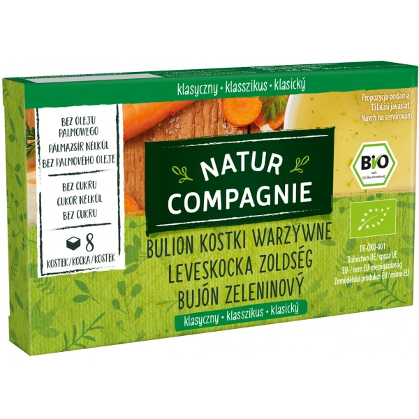 Bulion - kostki warzywne bez dodatku cukrów bio (8 x 10,5 g) 84 g - natur compagnie