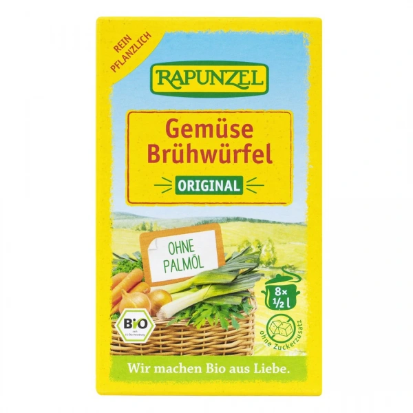 Bulion - kostki warzywne bez dodatku cukrów (żółte) bio (8 x 10,5 g) 84 g - rapunzel