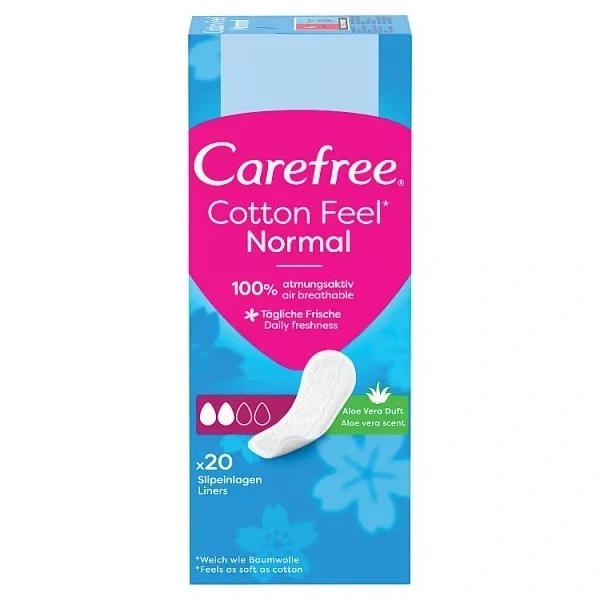 CAREFREE Cotton Feel Normal Aloe Wkładki higieniczne o zapachu aloesowym 1 op. - 20 szt.