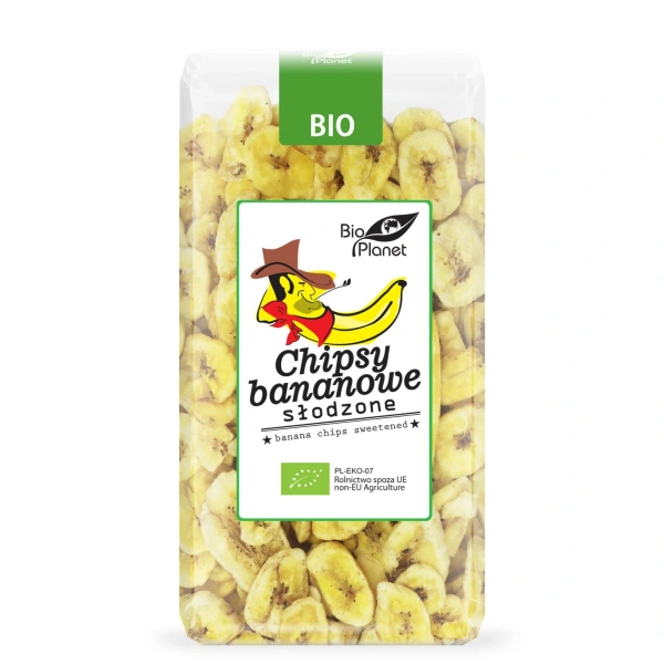 Chipsy bananowe słodzone bio 350 g - bio planet
