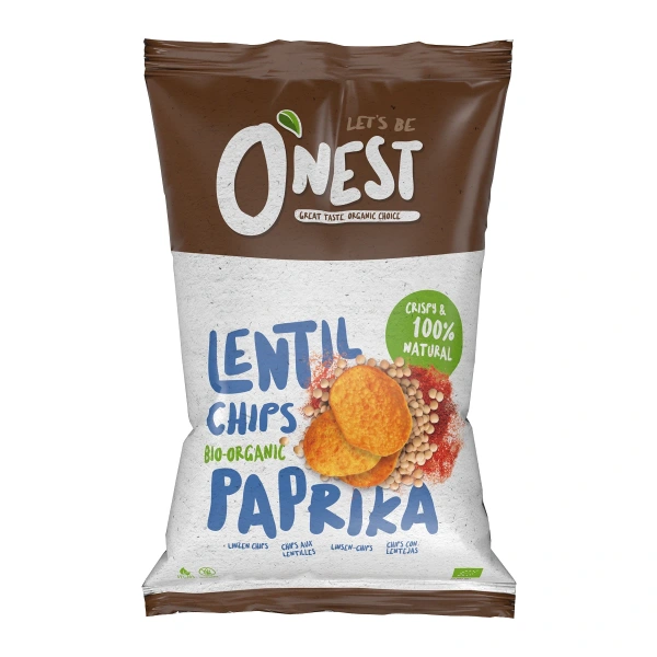 Chipsy z soczewicy paprykowe bezglutenowe bio 40 g - o'nest