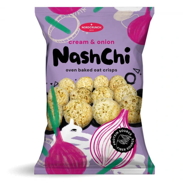 Chrupki proteinowe o smaku śmietankowo - cebulowym 60 g - nordcrunch
