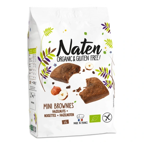 Ciastka brownies z czekoladą i orzechami laskowymi bezglutenowe bio 170 g - naten