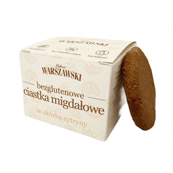 Ciastka migdałowe ze skórką cytryny bez dodatku cukrów bezglutenowe 150 g - łakoć warszawski
