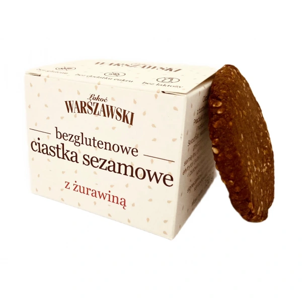 Ciastka sezamowe z żurawiną bezglutenowe 150 g - łakoć warszawski
