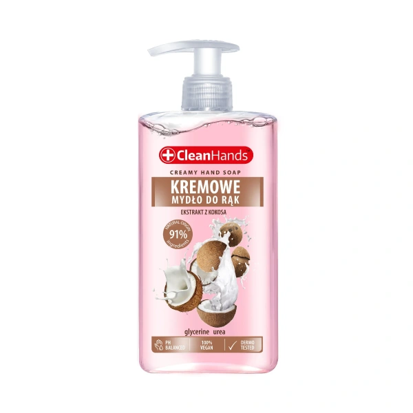 CLEAN HANDS Kremowe mydło w płynie kokosowe 300 ml