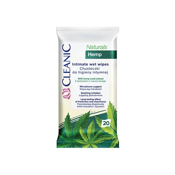 CLEANIC Chusteczki do higieny intymnej Naturals Hemp 1op.-20szt