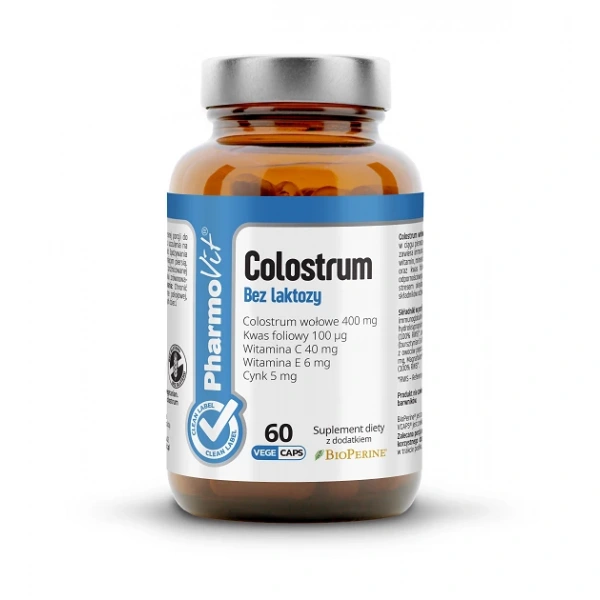 Colostrum bovinum (400 mg) bezglutenowe 60 kapsułek - pharmovit