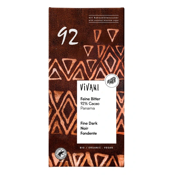 Czekolada gorzka 92 % bio 80 g - vivani
