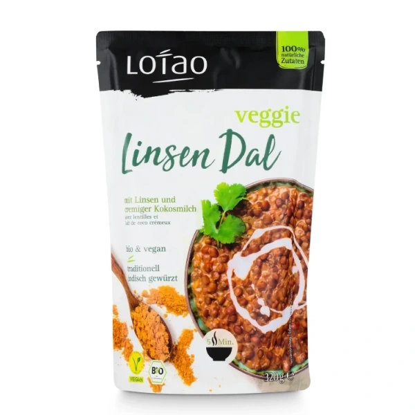 Dal z soczewicą i napojem kokosowym wegański bio 320 g - lotao