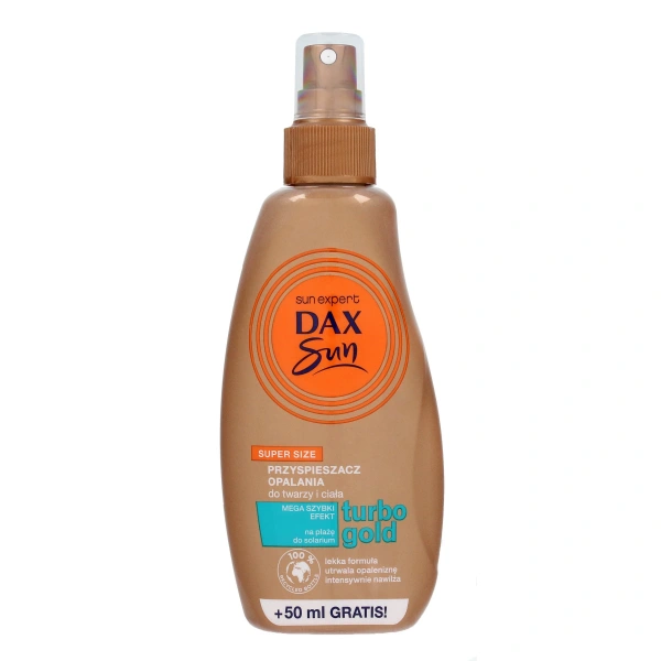 Dax Sun Przyspieszacz opalania do twarzy i ciała Turbo Gold - spray 200ml