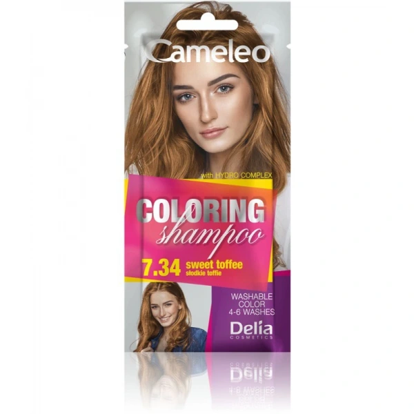DELIA COSMETICS CAMELEO Szampon koloryzujący nr 7.34 Słodkie Toffee 40ml
