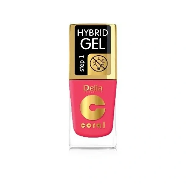 DELIA COSMETICS Coral Hybrid Gel Lakier hybrydowy do paznokci 102 Romantic Rose 11 ml