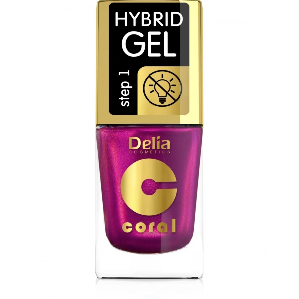 DELIA COSMETICS Coral Hybrid Gel Lakier hybrydowy do paznokci nr 108 Multirefleks Wiśniowy 11ml