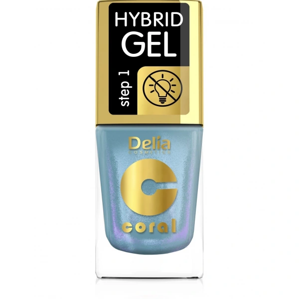 DELIA COSMETICS Coral Hybrid Gel Lakier hybrydowy do paznokci nr 111 Multirefleks Turkusowy 11ml
