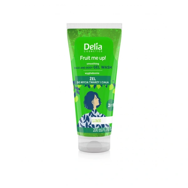 DELIA COSMETICS Fruit Me Up! Wygładzający Żel do mycia twarzy i ciała 2w1 - Limonka  200ml