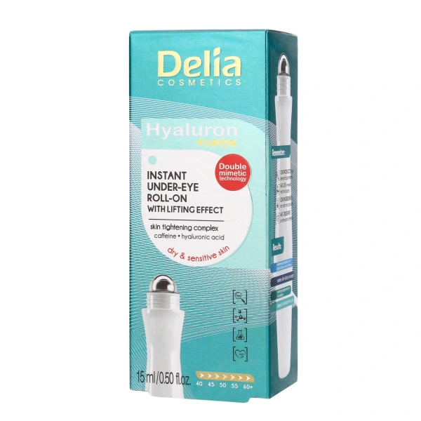 Delia Cosmetics Hyaluron Fusion 50+ Roll-on liftingujący pod oczy  15ml