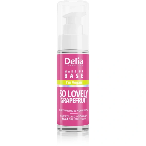 DELIA COSMETICS Nawilżająco-odżywcza wegańska baza pod makijaż So Lovely Grapefruit  30 ml
