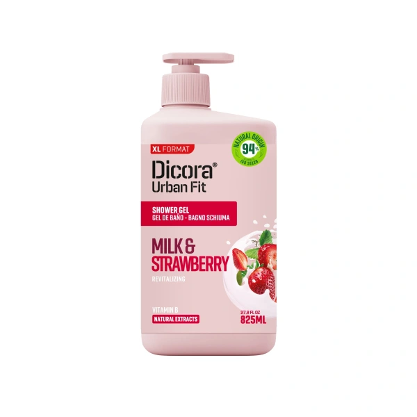 DICORA Żel pod prysznic Mleko i Truskawka 825 ml