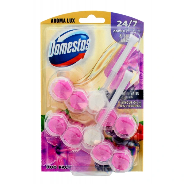 DOMESTOS Aroma Lux Duo Kostka toaletowa do WC Hibiscus Oil & Wild Berries 1 op. - 2 x 55 g