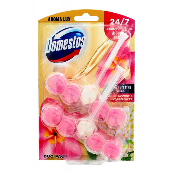 DOMESTOS Aroma Lux Kostka toaletowa do WC Pink Jasmine & Elderflower 1 op. - 2 x 55 g