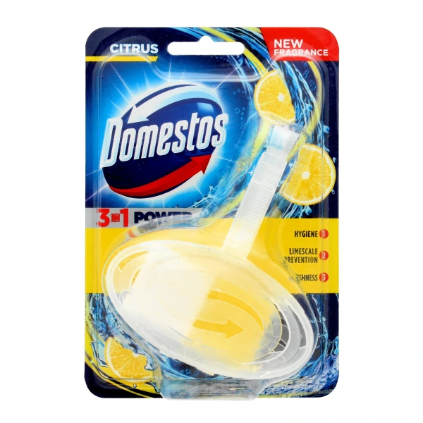 DOMESTOS Power Citrus Kostka zapachowa do WC z koszykiem 3w1 40 g