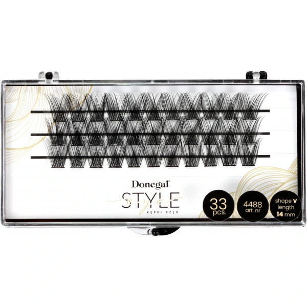 DONEGAL Sztuczne rzęsy kępki V-Eye -Style 14mm (4488)
