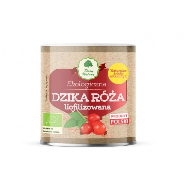 Dzika róża liofilizowana sproszkowana bio 70 g - dary natury