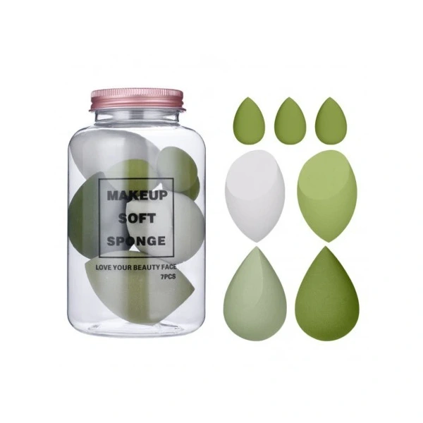 ECARLA Gąbki do makijażu AVOCADO GREEN - zestaw 7 sztuk