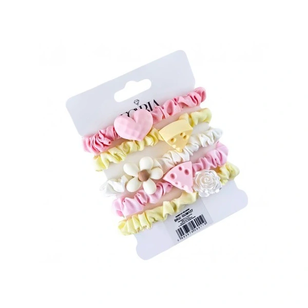 ECARLA Gumki - frotki do włosów typu "scrunchie" (G127) - 1op.-5szt