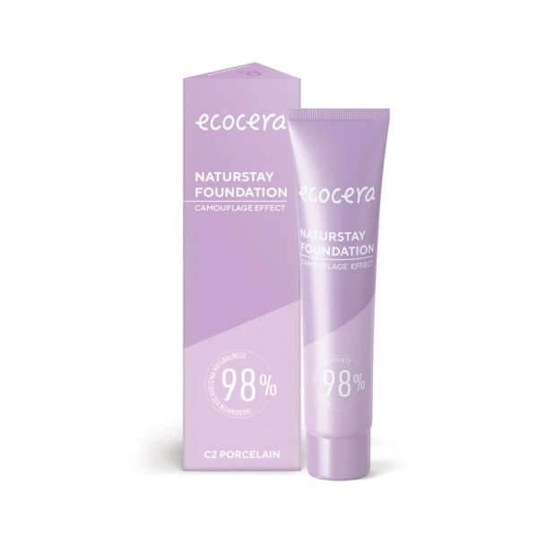 ECOCERA Naturstay Foundation Naturalny Podkład - efekt kamuflażu C2 Porcelain  30ml