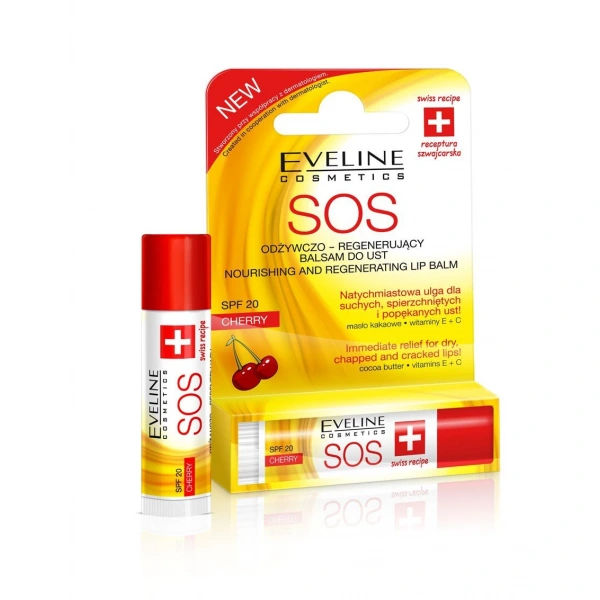 EVELINE SOS Odżywczo-regenerujący balsam do ust Cherry