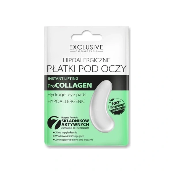 EXCLUSIVE COSMETICS Pro-collagen Płatki hipoalergiczne pod oczy Liftingujące 1 para