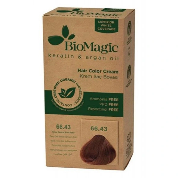 Farba do włosów bardzo ciemny mahoniowy blond (66.43) 250 g - biomagic