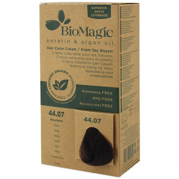 Farba do włosów mokka (44.07) 250 g - biomagic