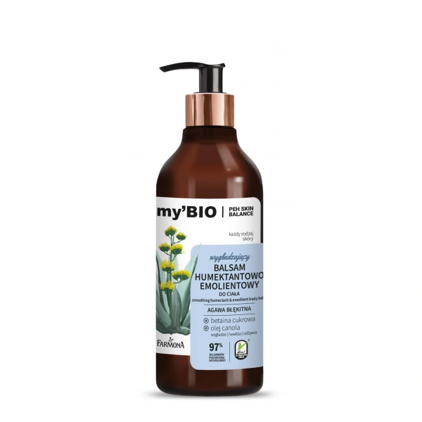 FARMONA my`Bio Wygładzający balsam humektantowo-emolientowy do ciała Agawa Błękitna 400 ml
