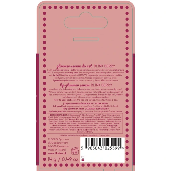 FLOS-LEK Glimmer Serum do ust Blink Berry 14 g