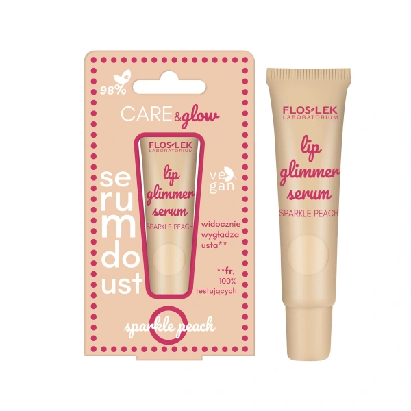 FLOS-LEK Glimmer Serum do ust Sparkle Peach 14 g