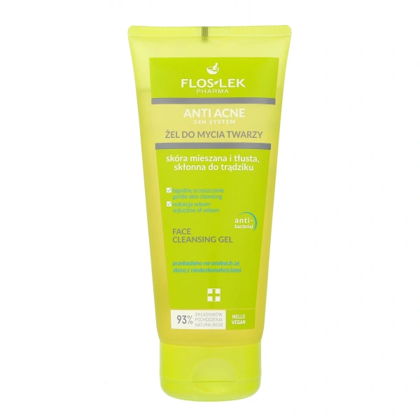 FLOS-LEK Pharma Anti-Acne 24H System Żel oczyszczający do skóry mieszanej,tłustej i trądzikowej 200ml