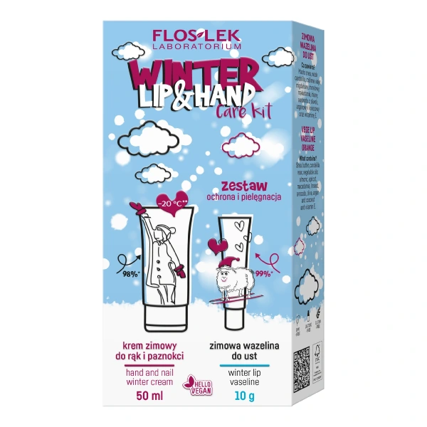 FLOS-LEK Zestaw prezentowy Winter Lip&Hand Care Krem do rąk + Wazelina do ust