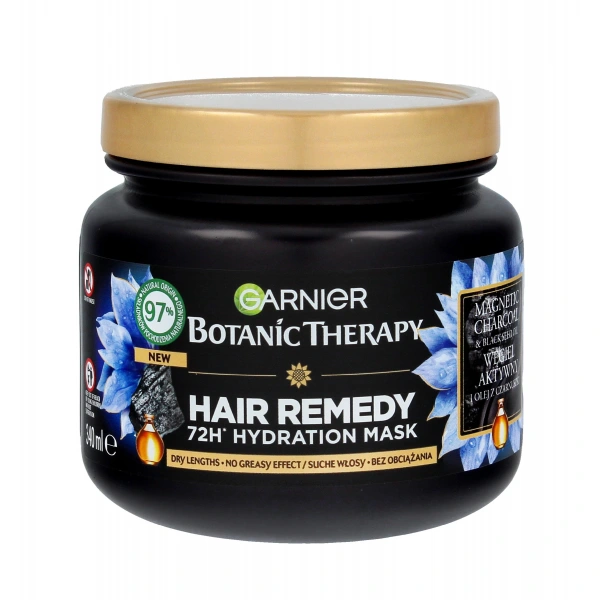 GARNIER Botanic Therapy Nawilżająca Maska do włosów suchych z węglem aktywnym 340 ml