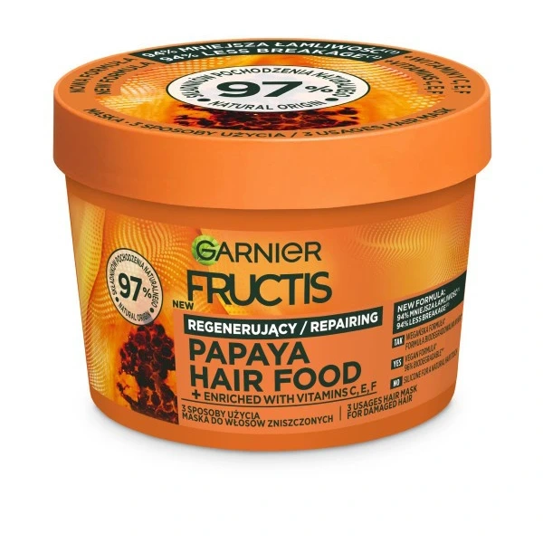 GARNIER Fructis Hair Food Maska regenerująca do włosów zniszczonychch - Papaya 400 ml