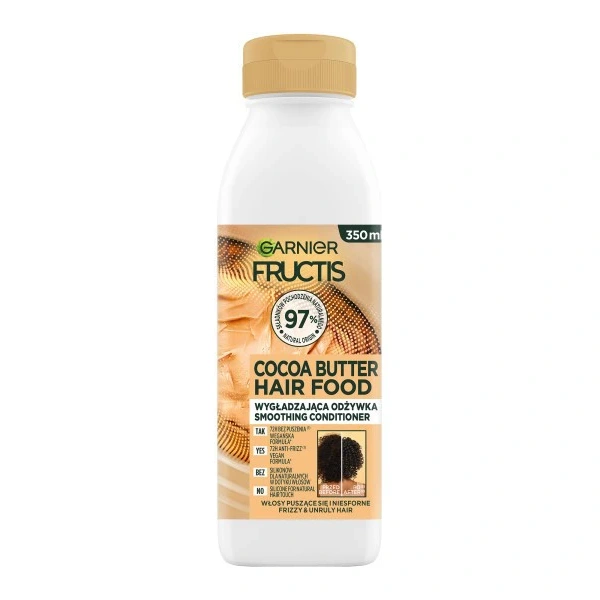 GARNIER Fructis Hair Food Odżywka do włosów wygładzająca Cocoa Butter - do włosów puszących się i niesfornych 350 ml
