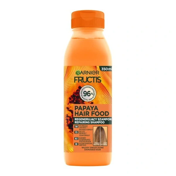 GARNIER Fructis Hair Food Papaya Szampon regenerujący do włosów zniszczonych 350 ml