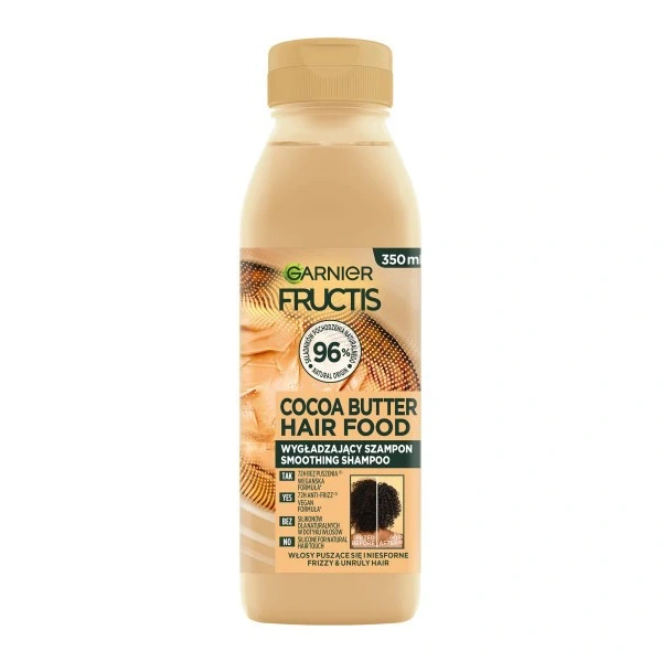 GARNIER Fructis Hair Food Szampon do włosów wygładzający Cocoa Butter - do włosów puszących się i niesfornych 350 ml