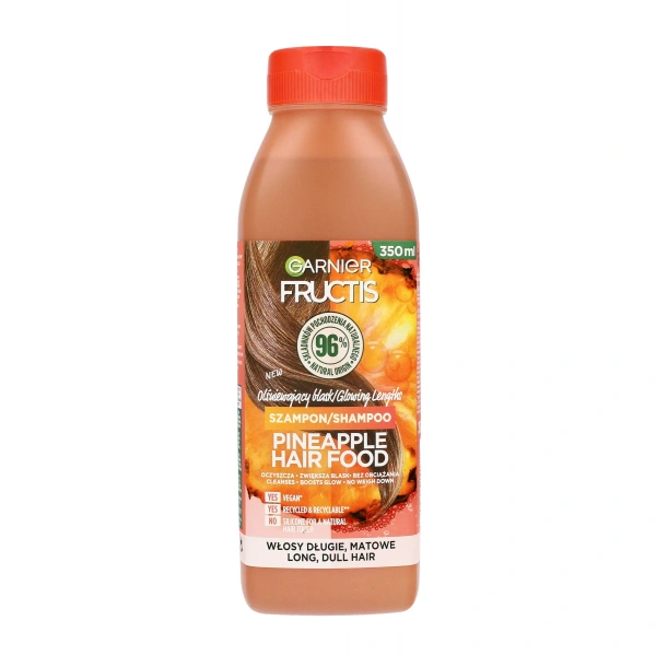 GARNIER Fructis Hair Food Szampon olśniewający blask do włosów długich i matowych - Pineapple 350 ml