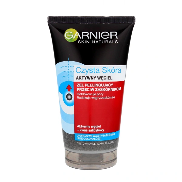 GARNIER Skin Naturals Czysta Skóra Aktywny Węgiel Żel peelingujący przeciw zaskórnikom 150 ml