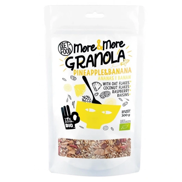 Granola z ananasem i bananem bio 300 g - diet-food (more  and  more)