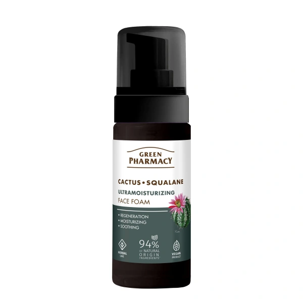 GREEN PHARMACY Kaktus + Skwalan Ultranawilżająca Pianka do mycia twarzy 150 ml